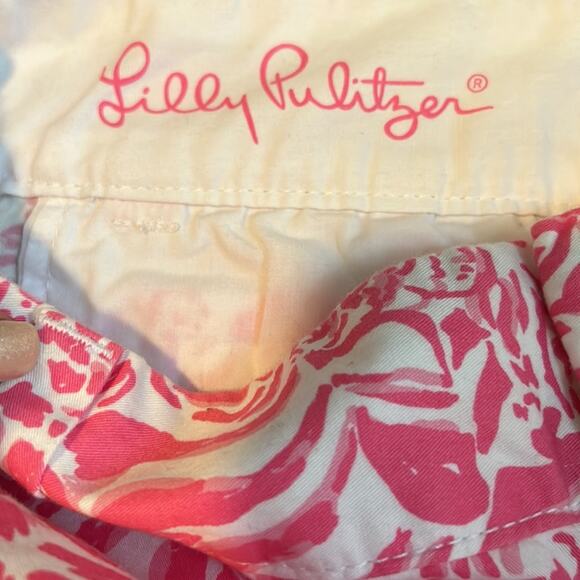 Lilly Pulitzer Chipper Bermuda Shorts Get Spotted Pink Print Size 0 - Picture 6 of 10